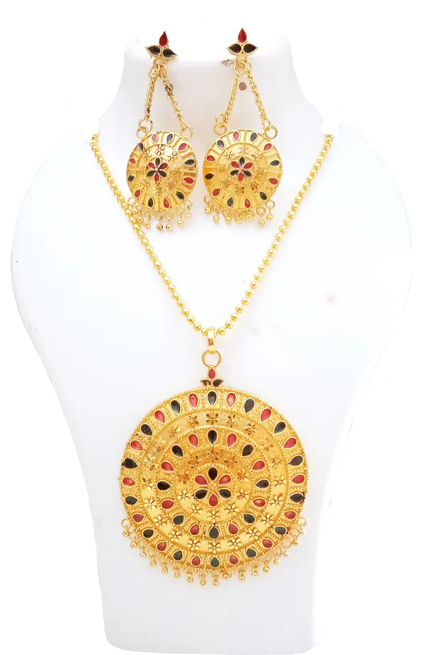 Assamese_Traditional_Red_And_Black_Colour_Japi_Jewellery_Set_For_Women_&_Girl